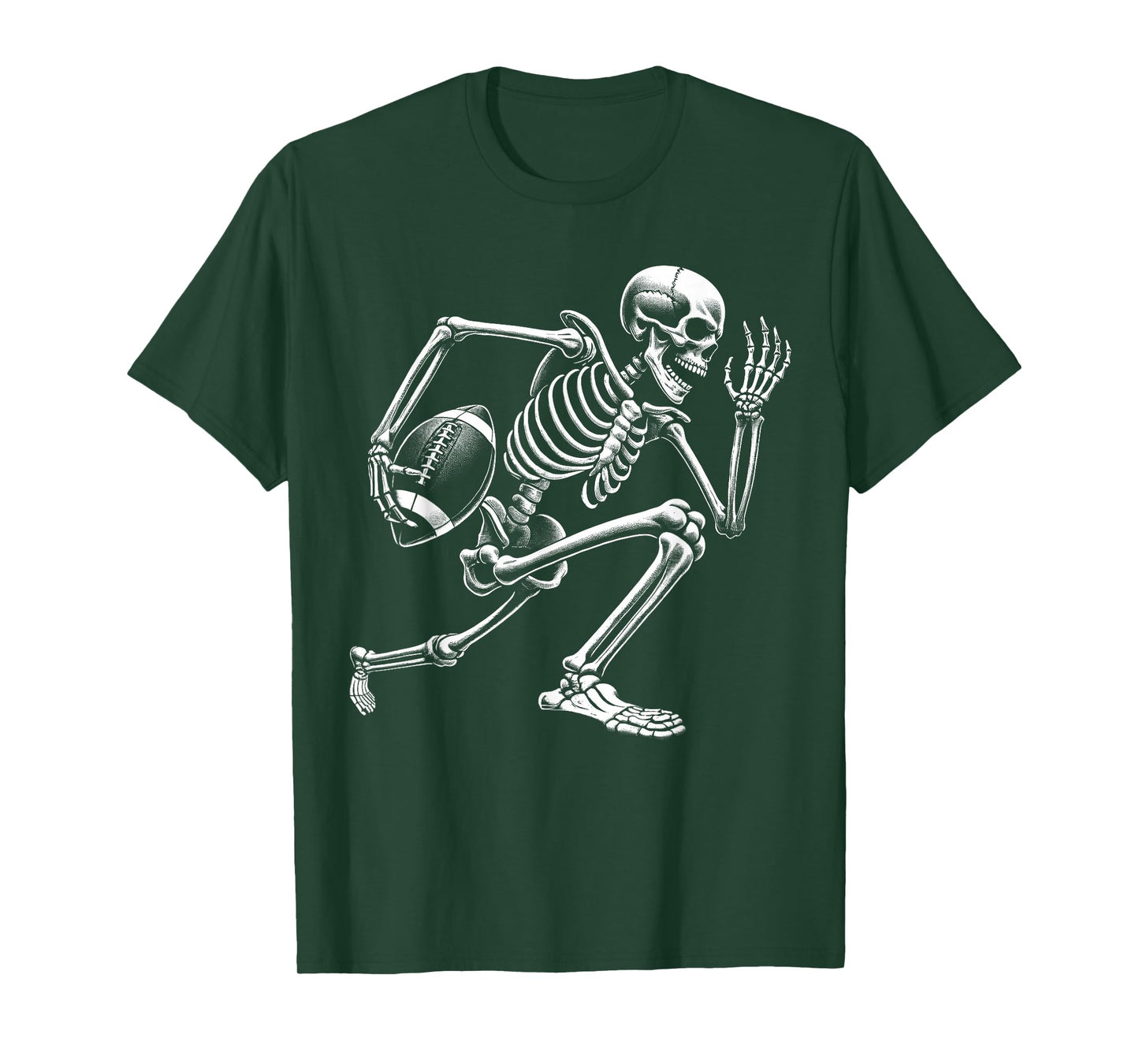 Football Skeleton Playing Football Halloween Skull Lover T-Shirt