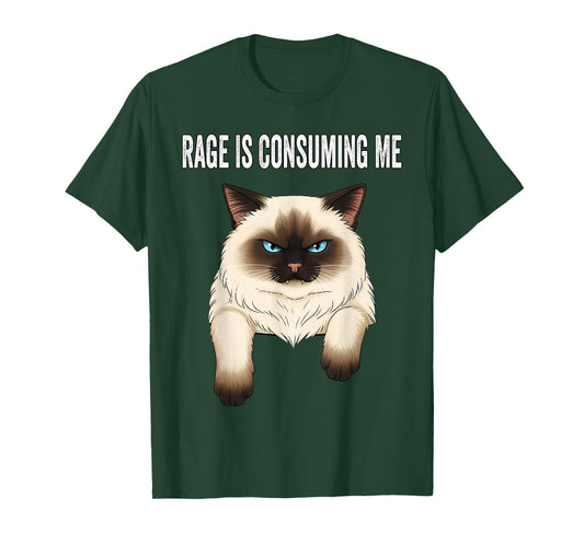 Silly Cat Rage is Consuming Me Silly Cats Funny Cat Meme T-Shirt