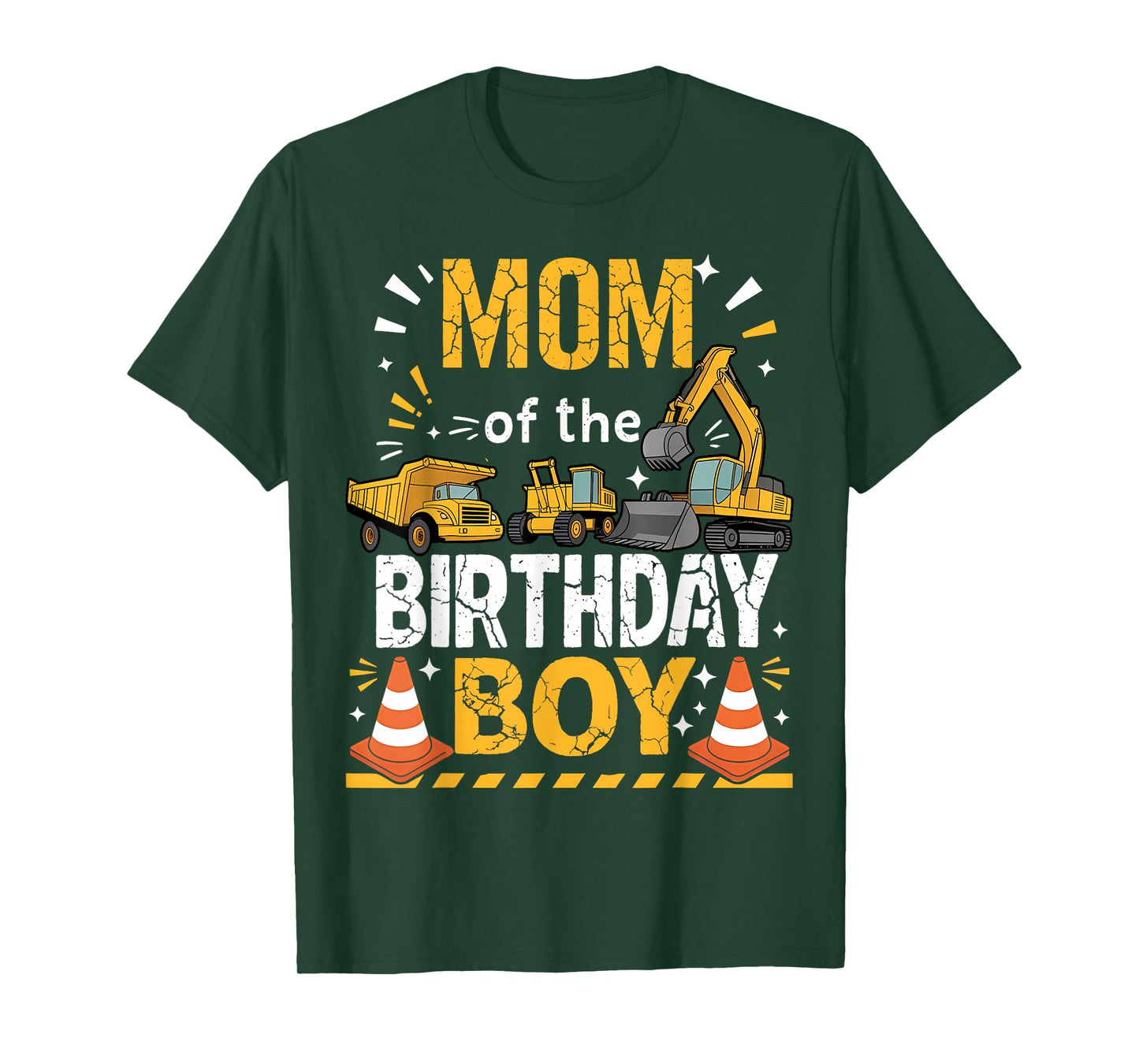 Mom of The Birthday Boy Construction Theme Matching T-Shirt