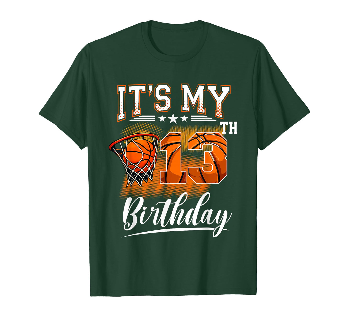It's My 13th Birthday Basketball Theme 13 Years Old Birthday T-Shirt