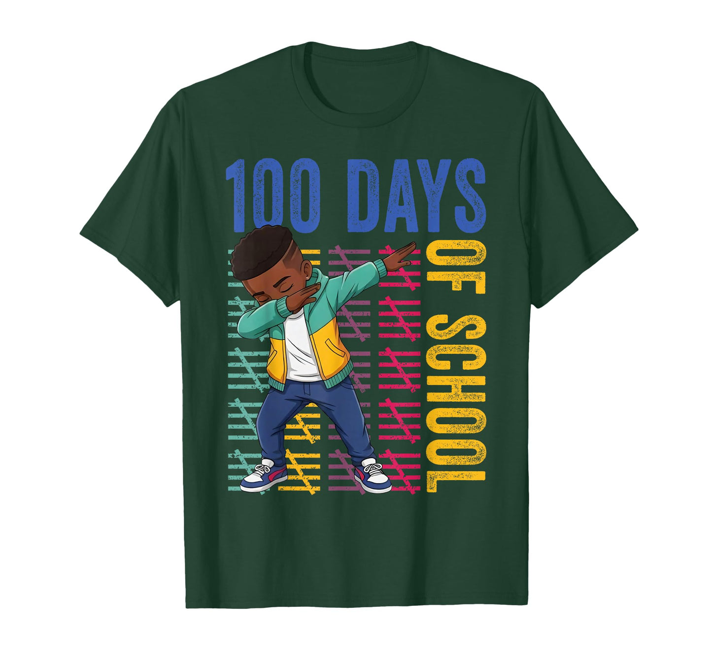 100 Days of School Dabbing Boy Student 100th Day of School T-Shirt
