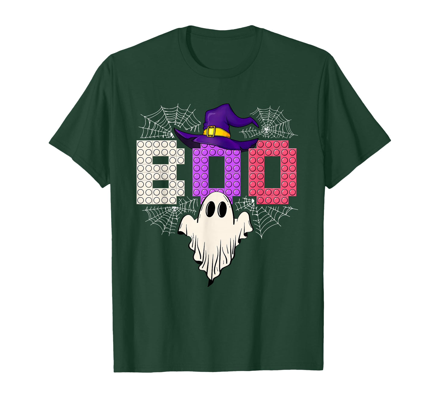 Halloween Boo Ghost Master Builder Blocks Building Boy Kids T-Shirt