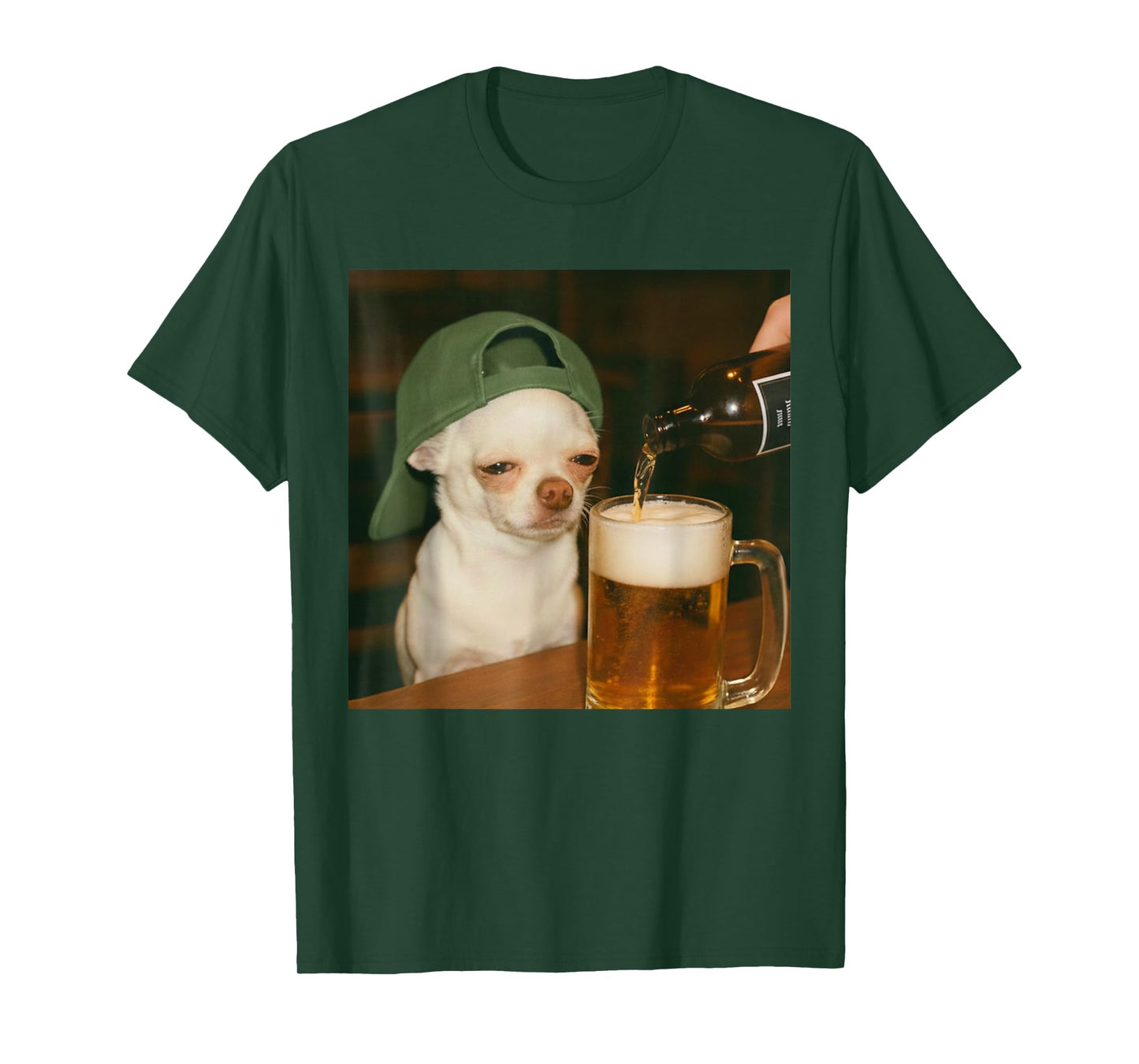 Chihuahua Beer Funny Meme Dog Reaction Humor Dog Meme T-Shirt