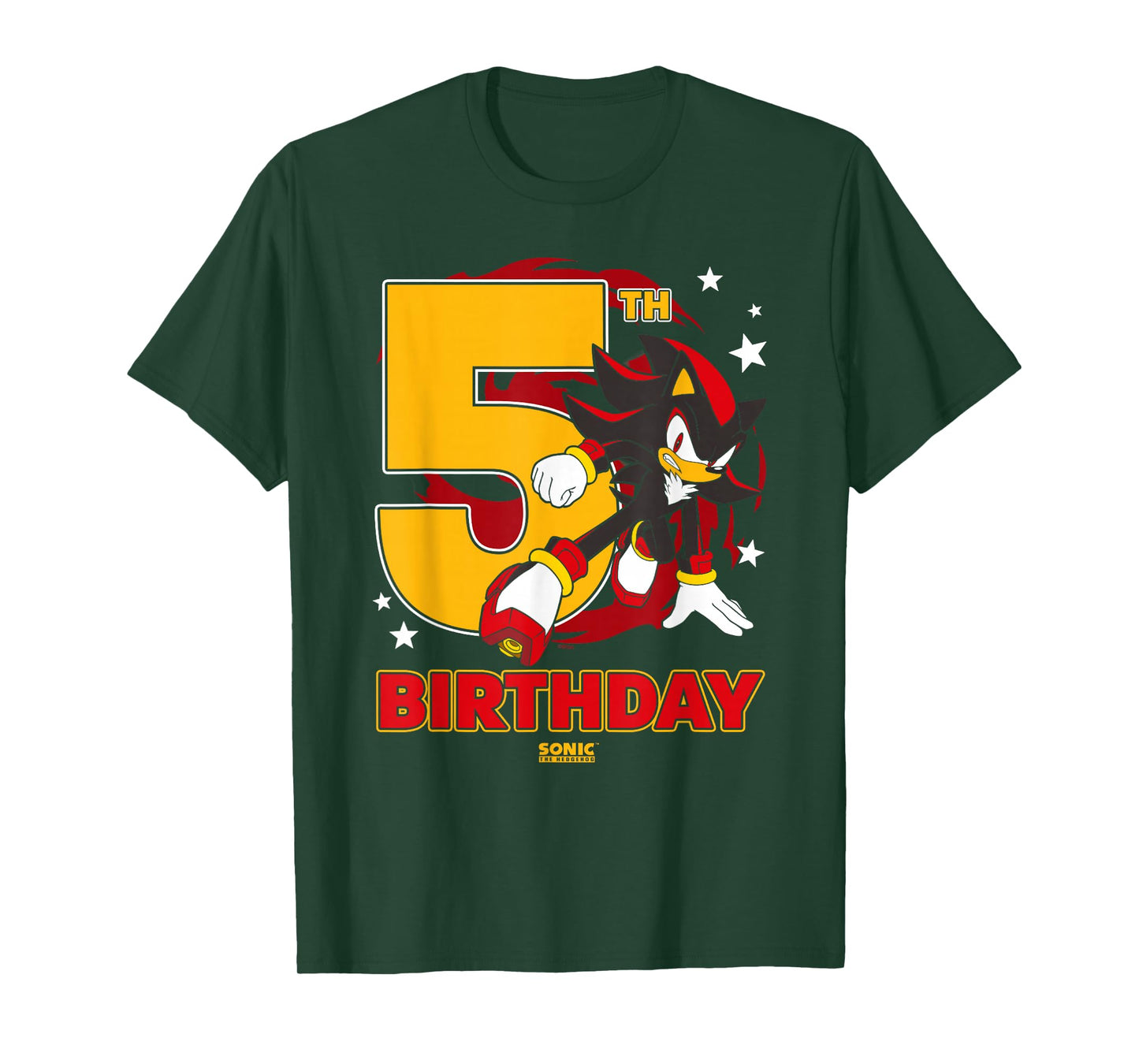 Sonic The Hedgehog 5th Birthday Epic Shadow Big Chest Logo T-Shirt