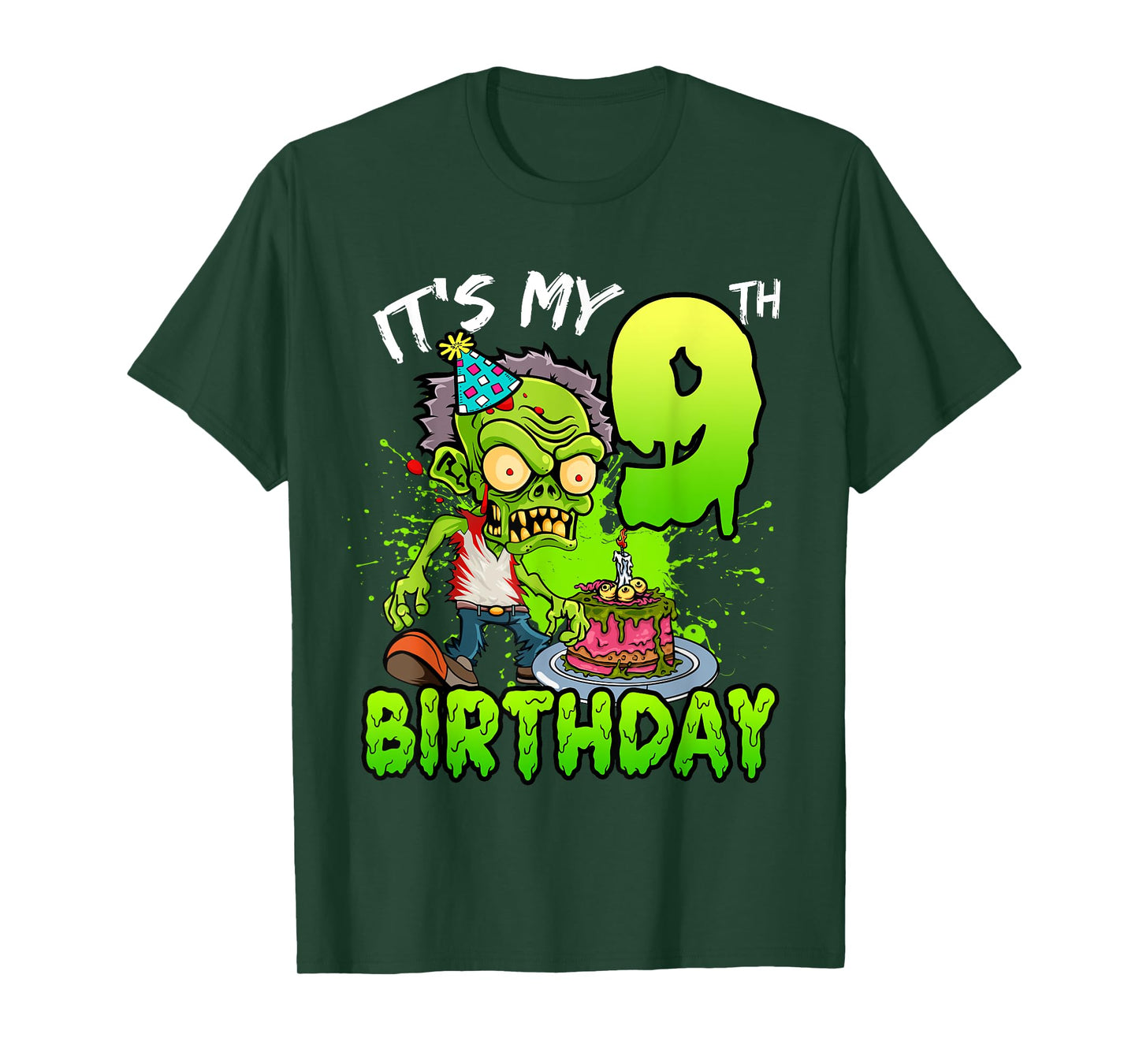 It's My 9th Birthday Zombie Lover 9 Year Old Boys Girls T-Shirt