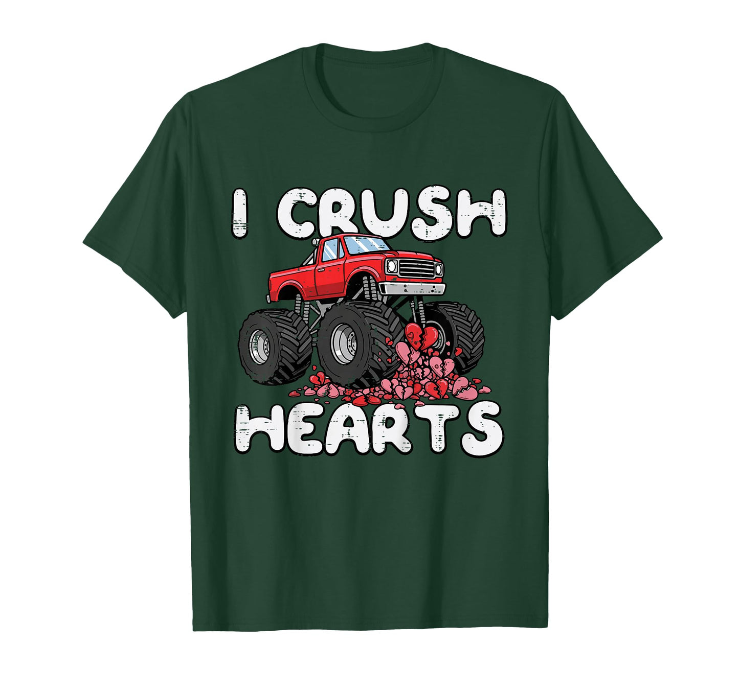Kids Hearts Valentines Day Truck Crush Toddler Baby Boys Kids T-Shirt