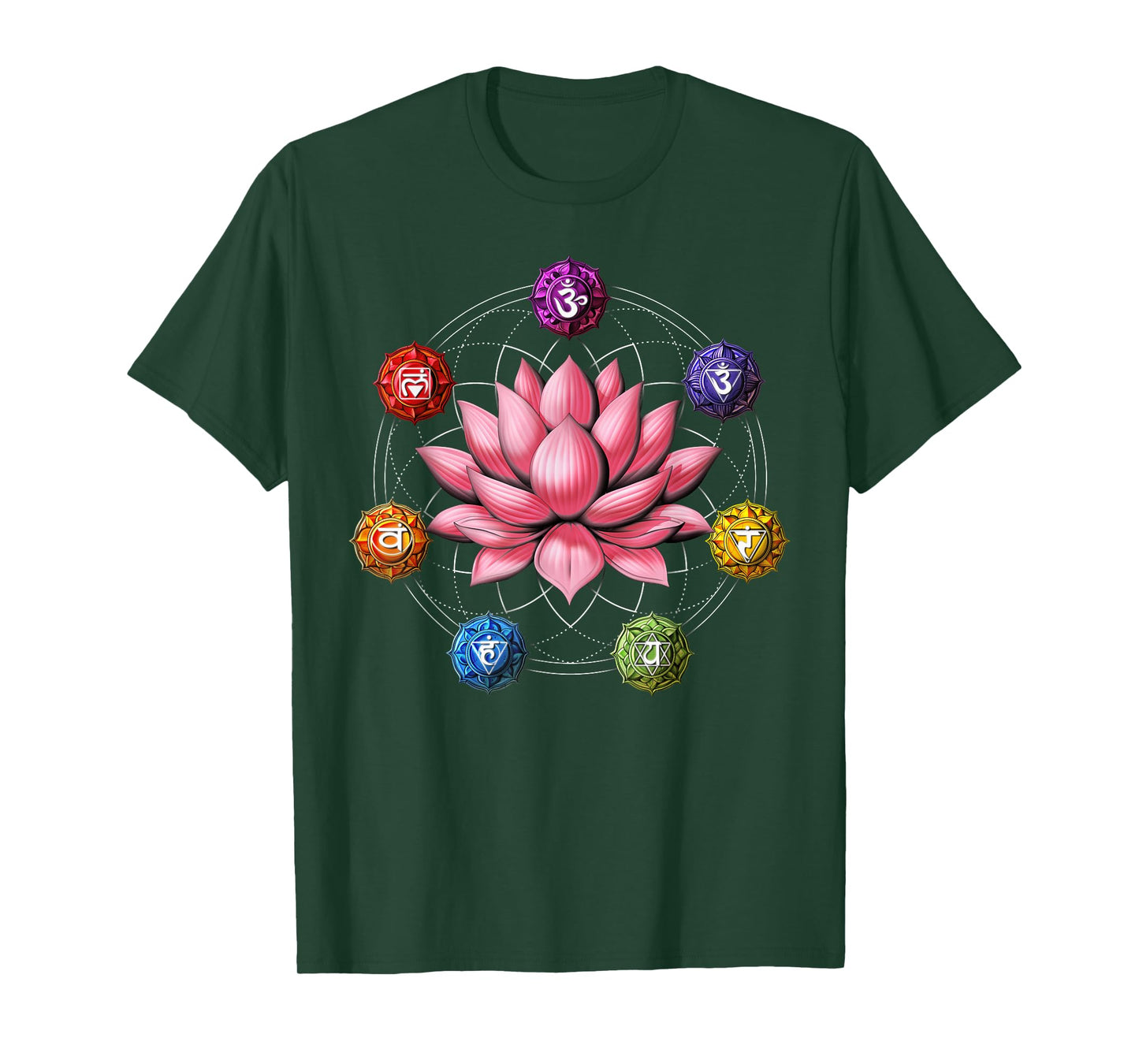 Lotus Flower Chakra Symbol Zen Yoga Sacred Geometry Buddhist T-Shirt