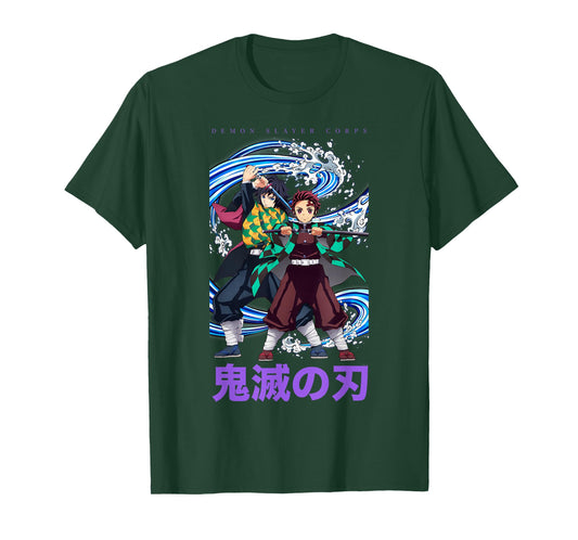 Demon Slayer: Infinity Castle Tanjiro Giyu Wave Power T-Shirt