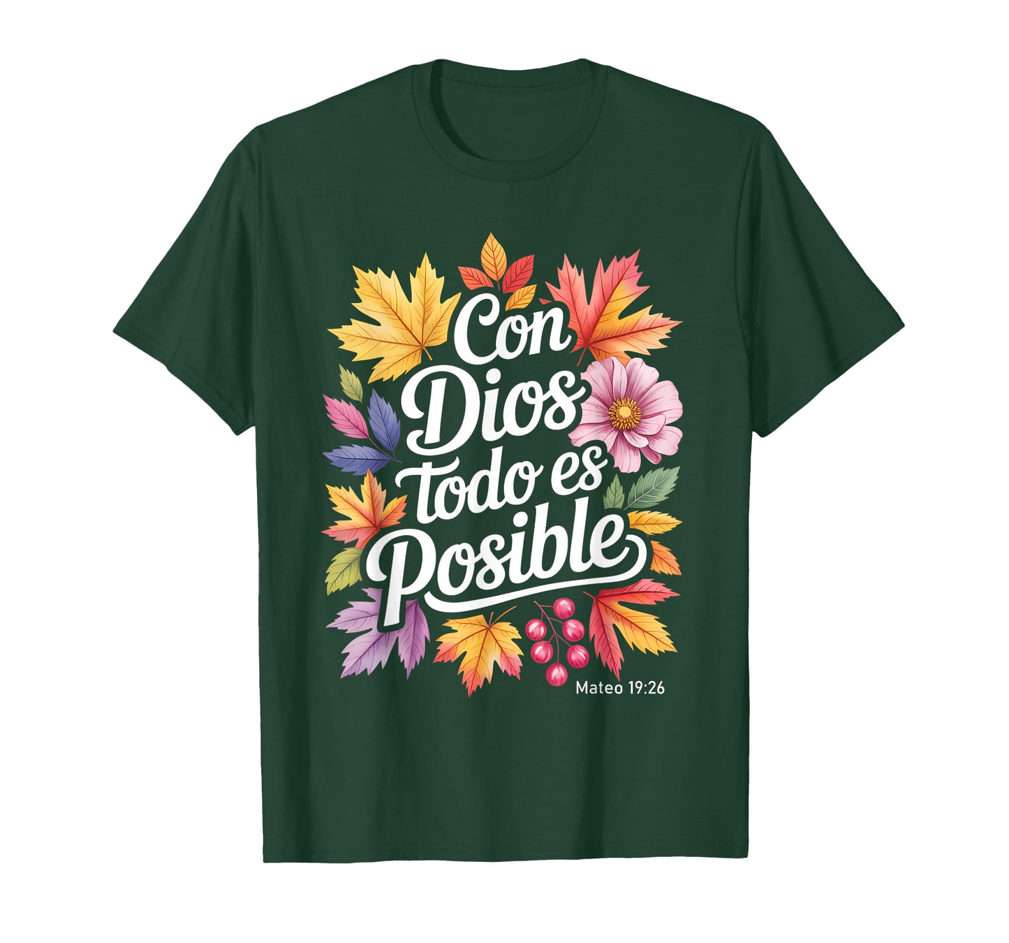 Con Dios Todo ES Posible Shirt Christian Spanish for Womens T-Shirt