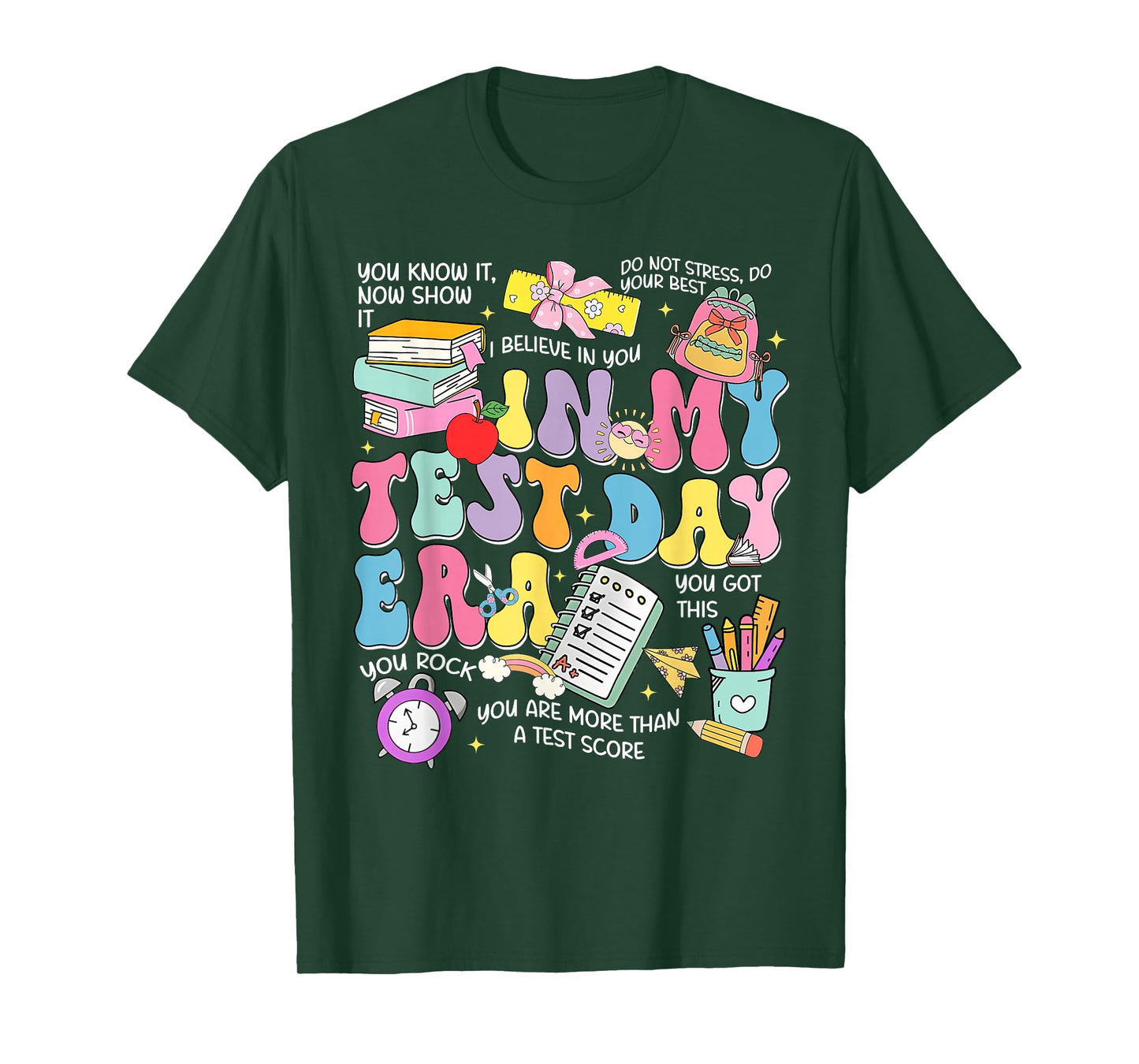 Test Day Testing Day in My Era Retro Groovy Teacher Student T-Shirt