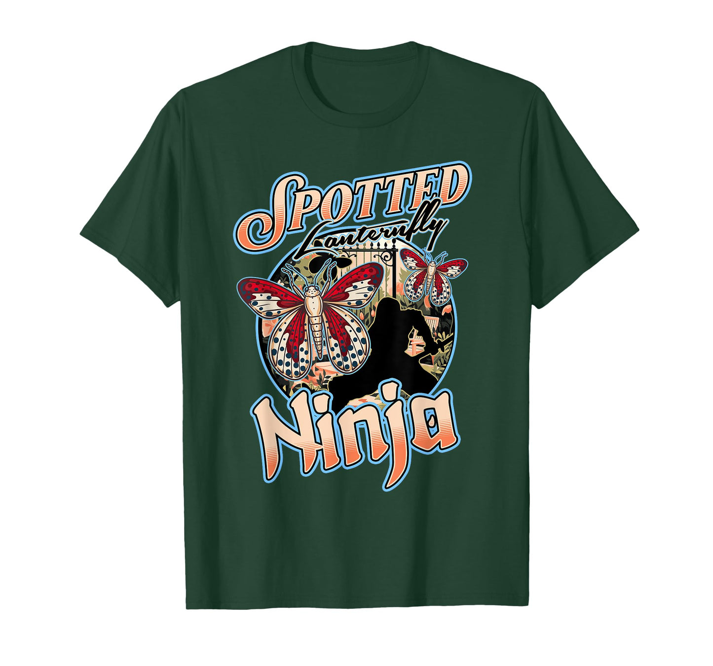 Spotted Lanternfly Trap Ninja Warrior Assassin Lantern Fly T-Shirt