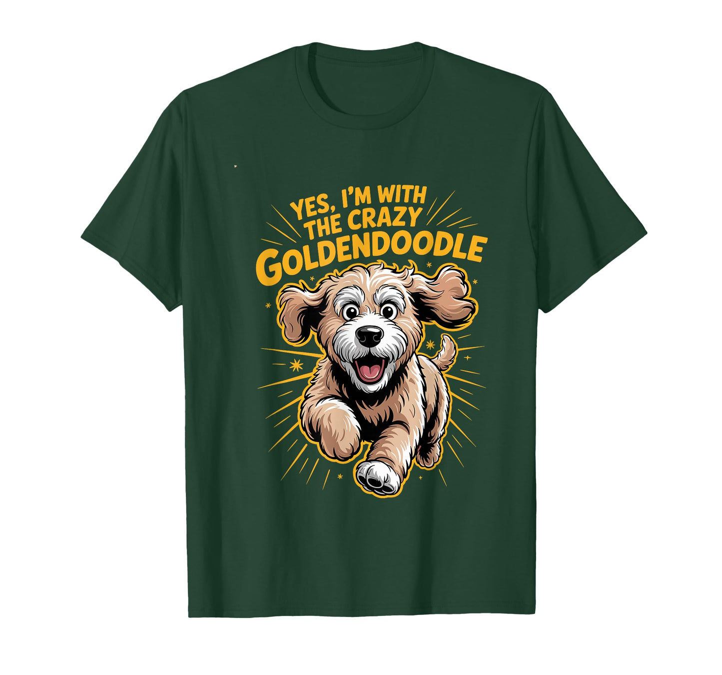 Funny Cute Pet Dog Breed Yes I'm with The Crazy Goldendoodle T-Shirt