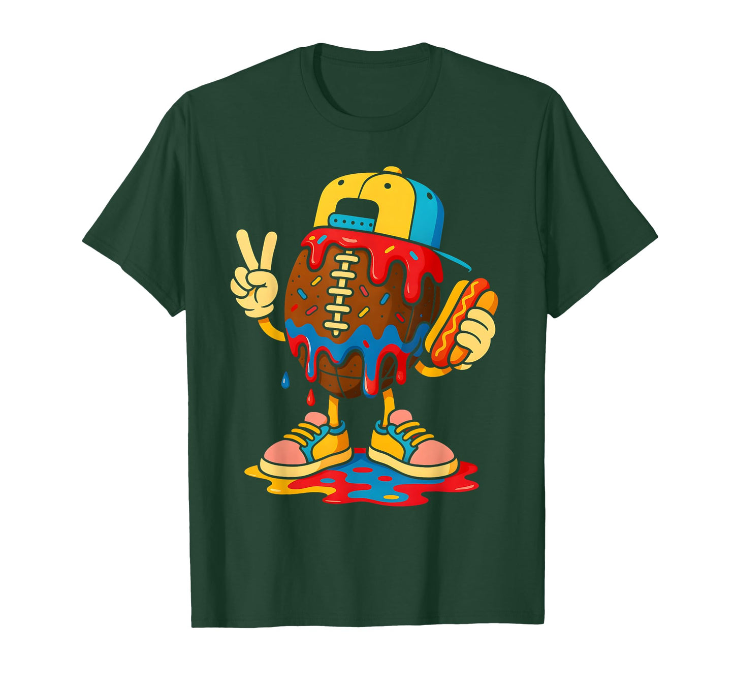 Football Drip Boys Football Ice Cream Youth Game Day T-Shirt