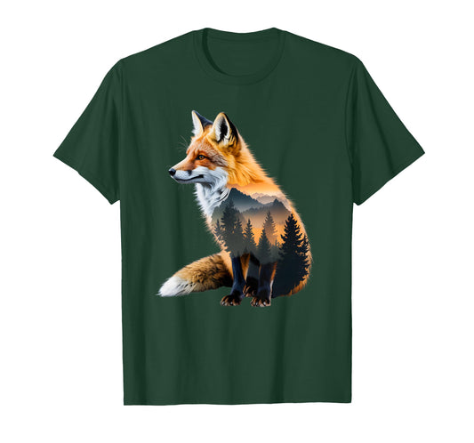 Fox Forest Nature Lover Mountains Hiking Camping Bushcraft T-Shirt