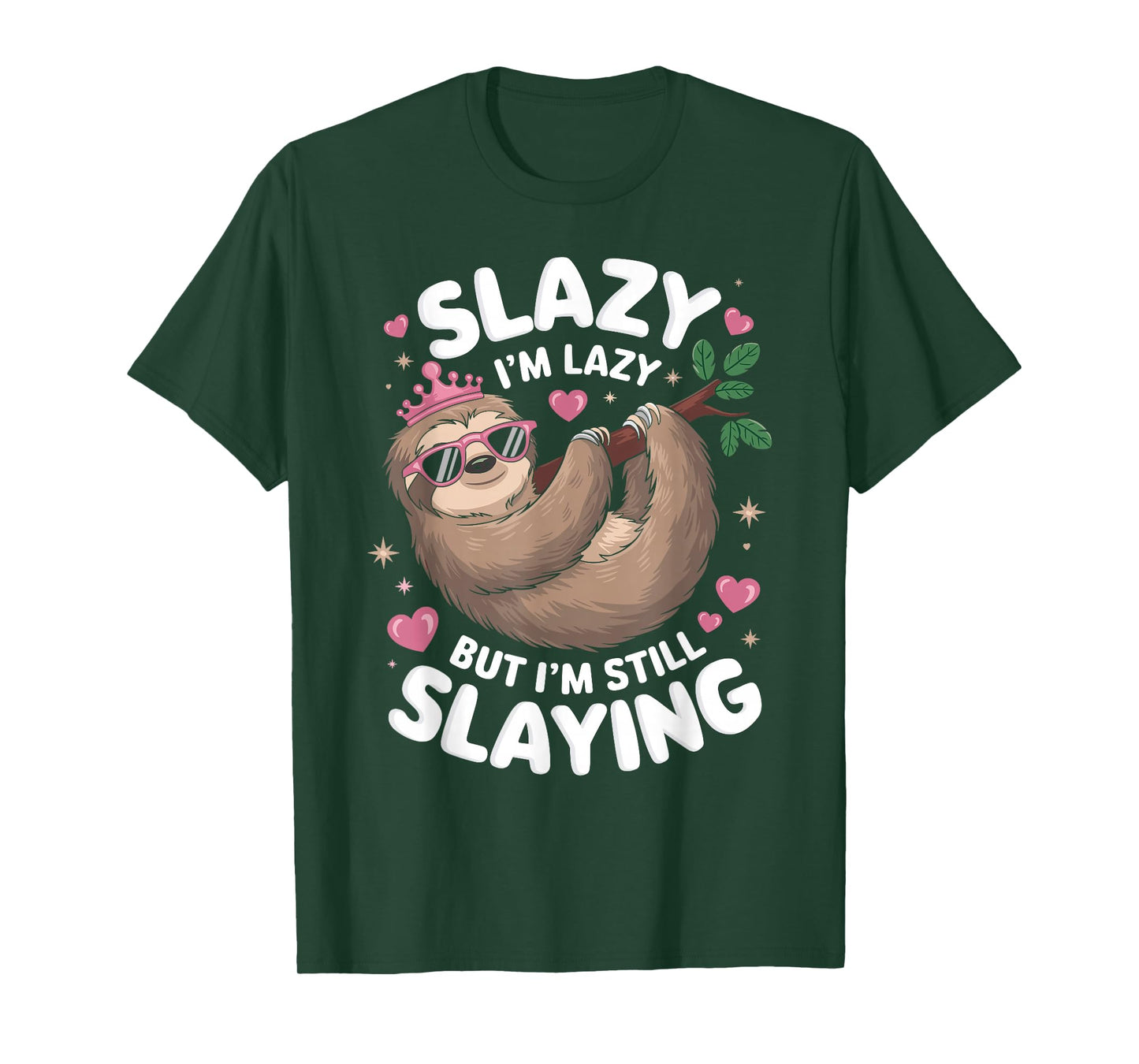 Cute Tween Girl Funny Animal Sloth Slay Meme Trendy Slazy T-Shirt