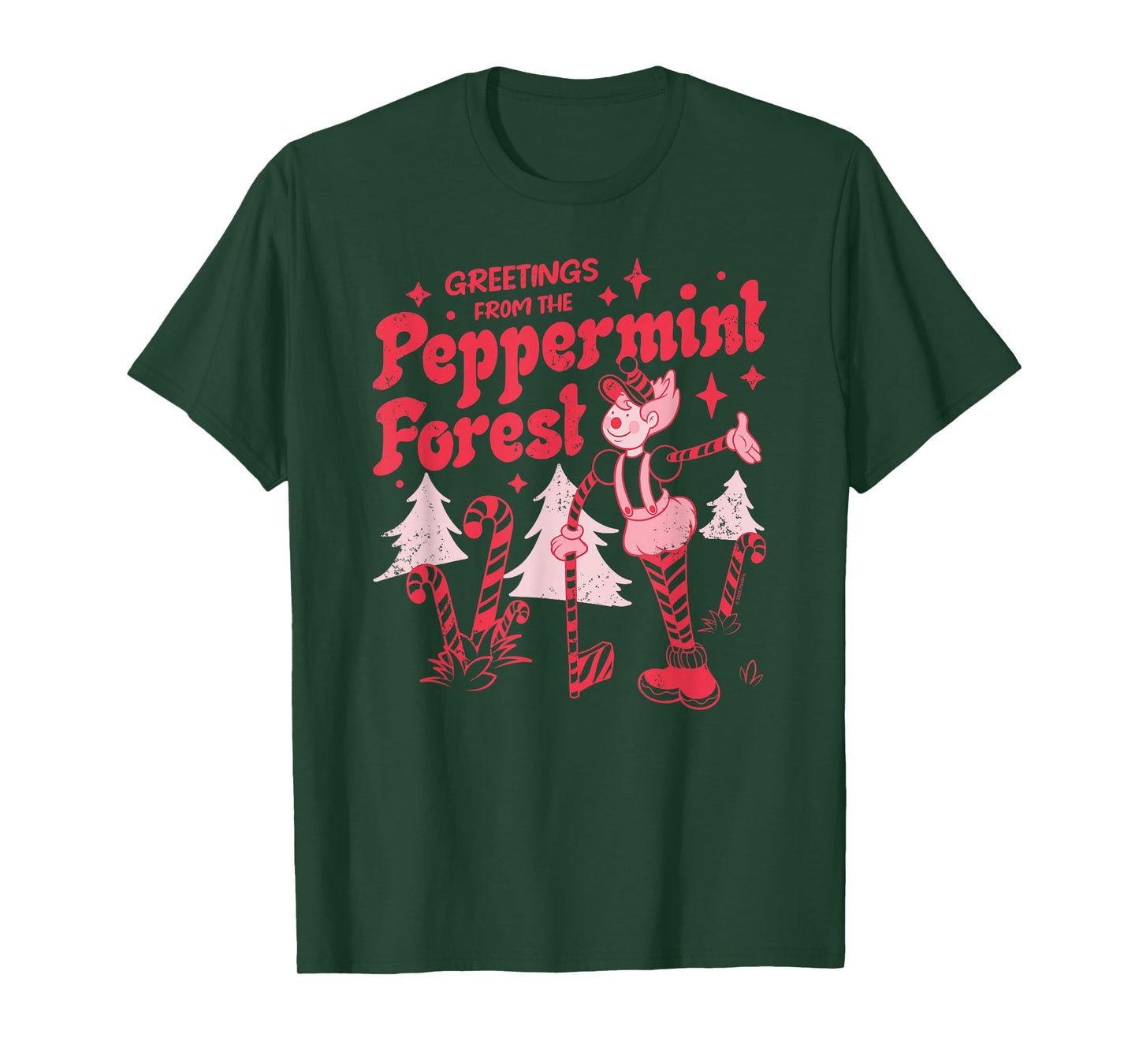 Candy Land Greetings from The Peppermint Forest Retro Poster T-Shirt