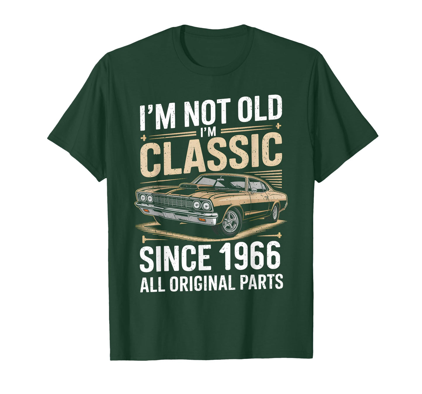 Funny 60th Birthday Classic Vintage Car Men 1966 Birthday T-Shirt