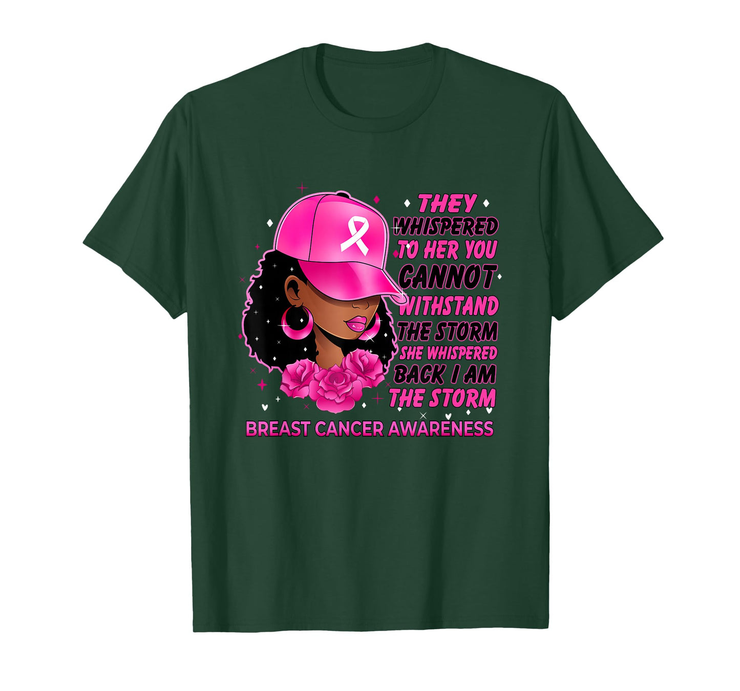 I'm The Storm Black Women Breast Cancer Survivor Pink Ribbon T-Shirt