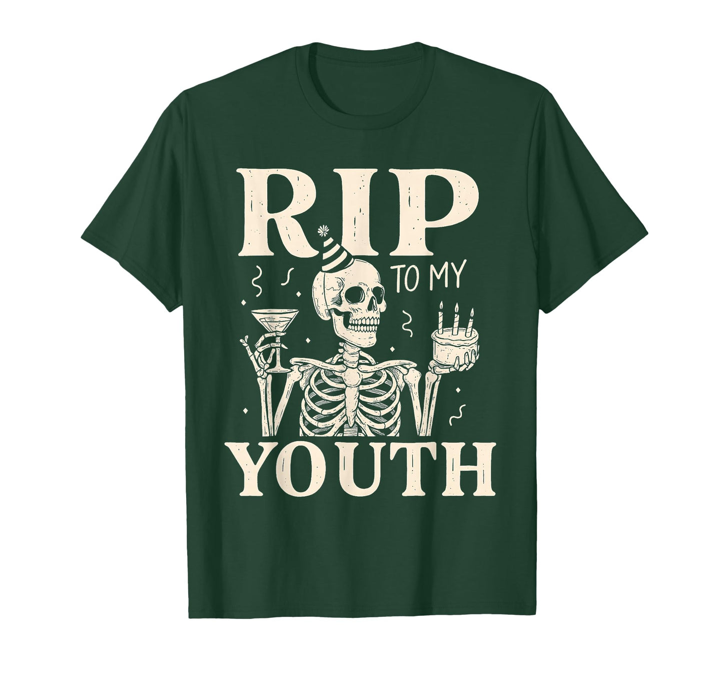 RIP to My Youth Funny Birthday Skeleton T-Shirt