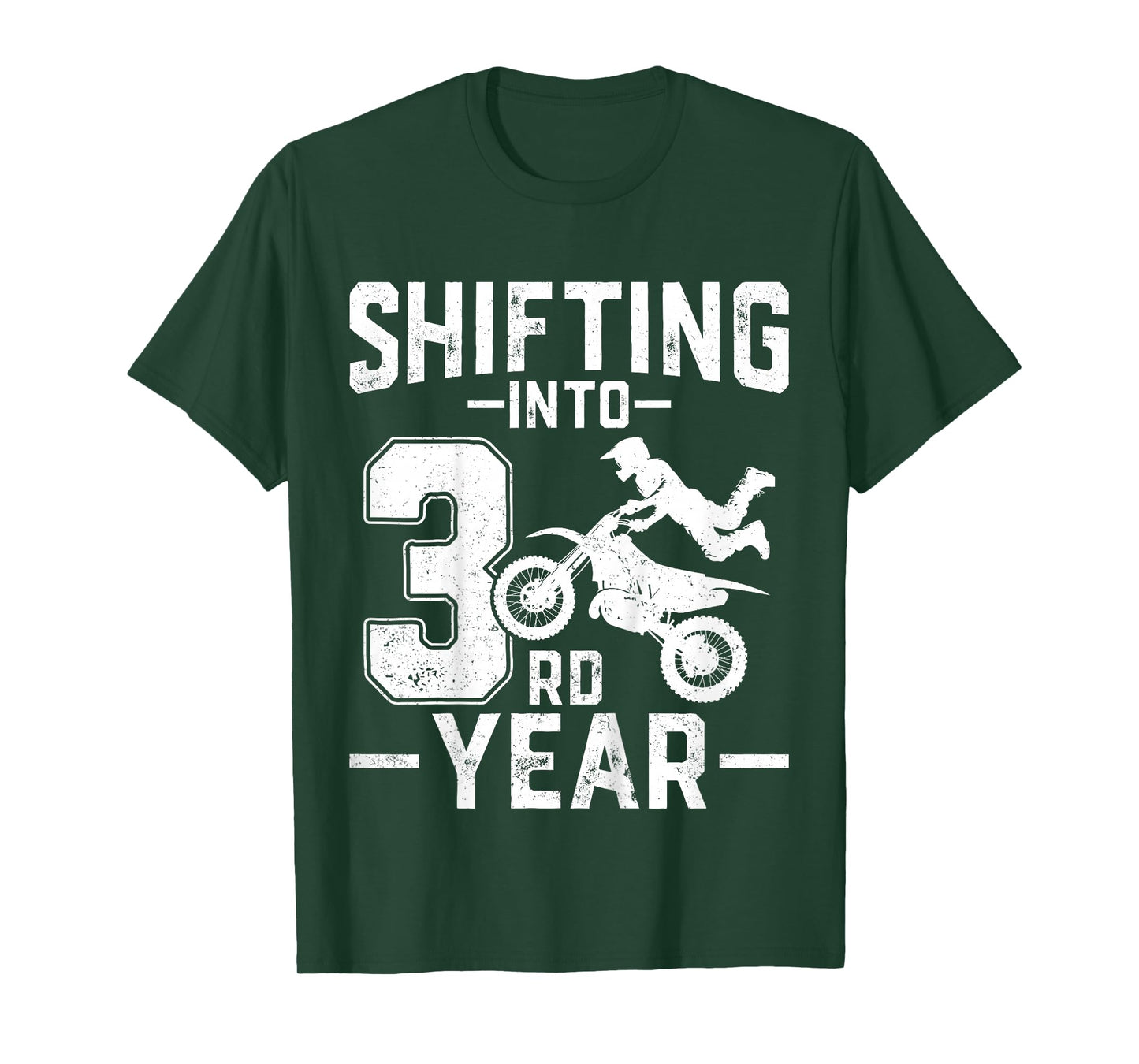 Shifting Into 3rd Year Motocross Dirt Bike 3 Years Old Kids T-Shirt