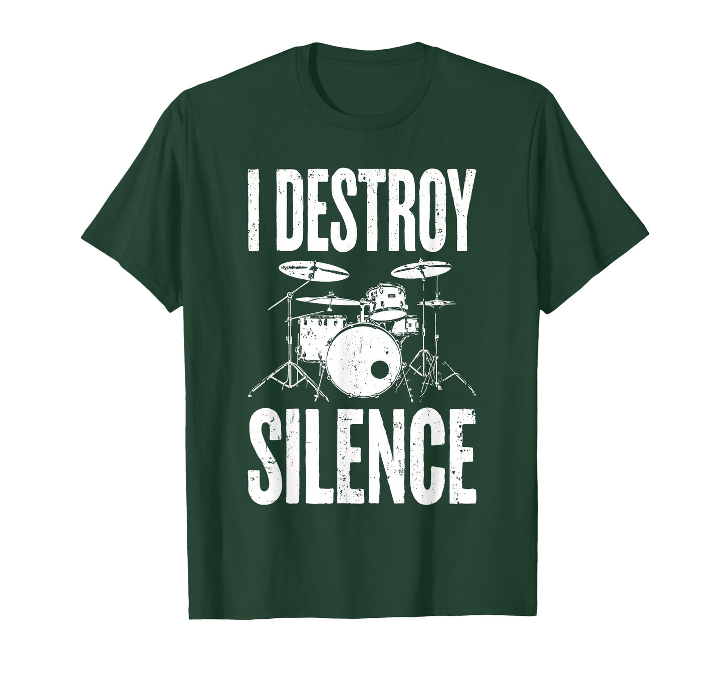 I Destroy Silence Shirt Funny Drum Men Women Kids Drummer T-Shirt