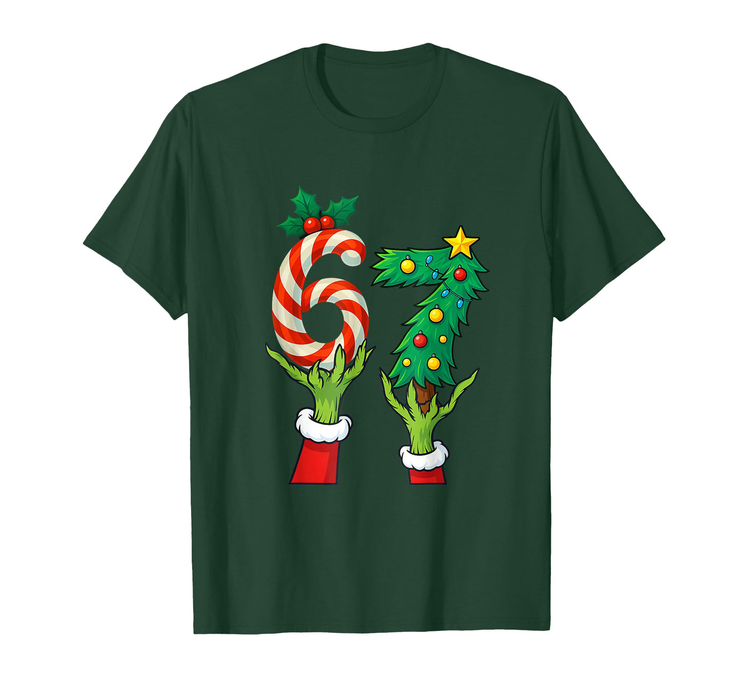 67 Christmas 6 7 Meme Hands Holiday Gen Alpha for Kids Youth T-Shirt