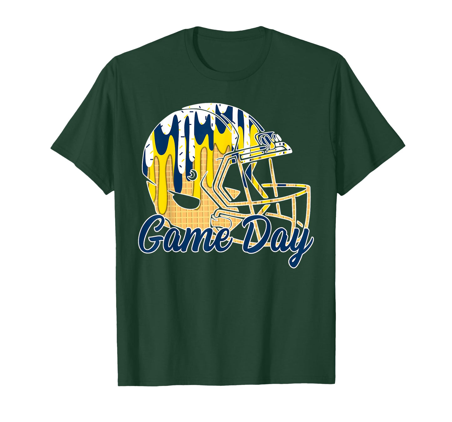 Football Drip Game Day Sport Football Mom Go Cheer Blue Navy T-Shirt
