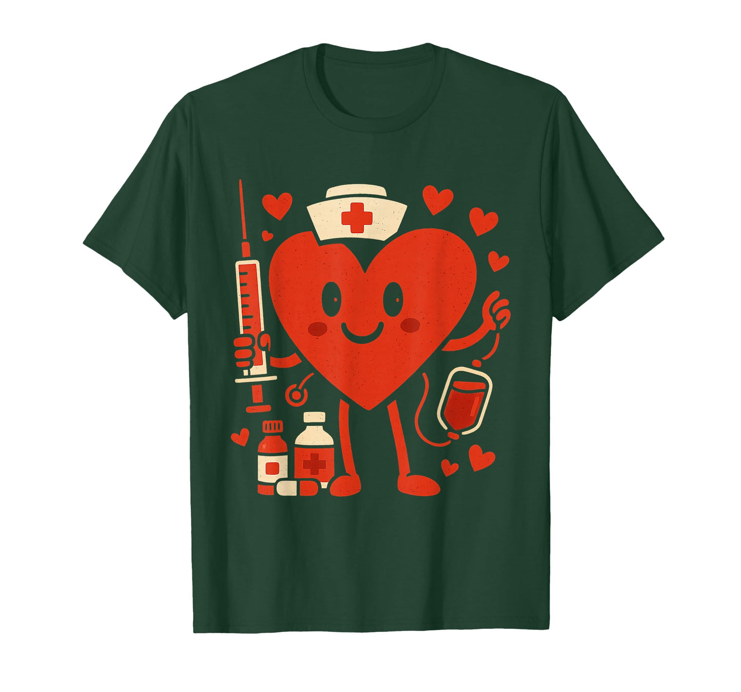Valentines Day Nurse Heart Funny Nursing Scrub Top Rn Women T-Shirt