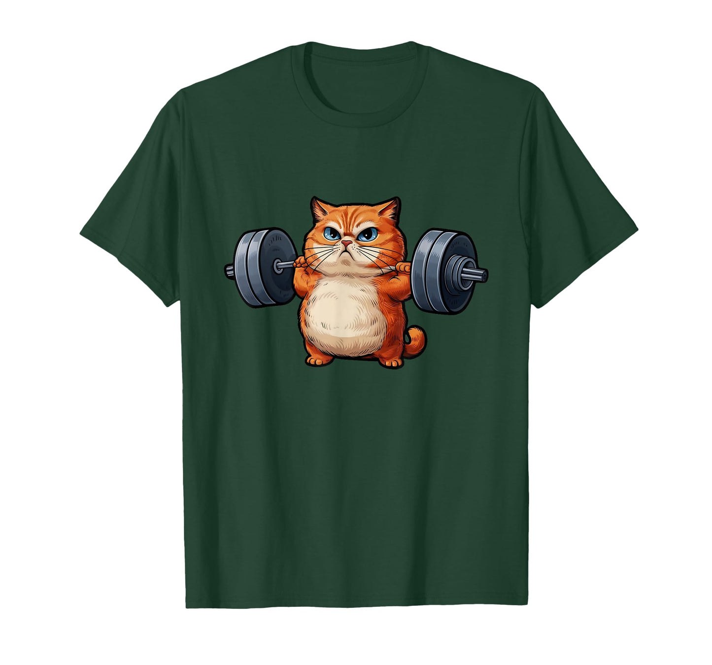 Cat Weightlifting T-Shirt- Funny Cat Workout and Fitness Tee T-Shirt for Men Women Kids