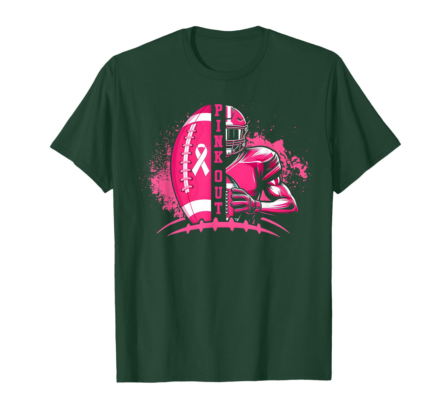 Football Pink Out Team Breast Cancer Awareness Month Womens T-Shirt