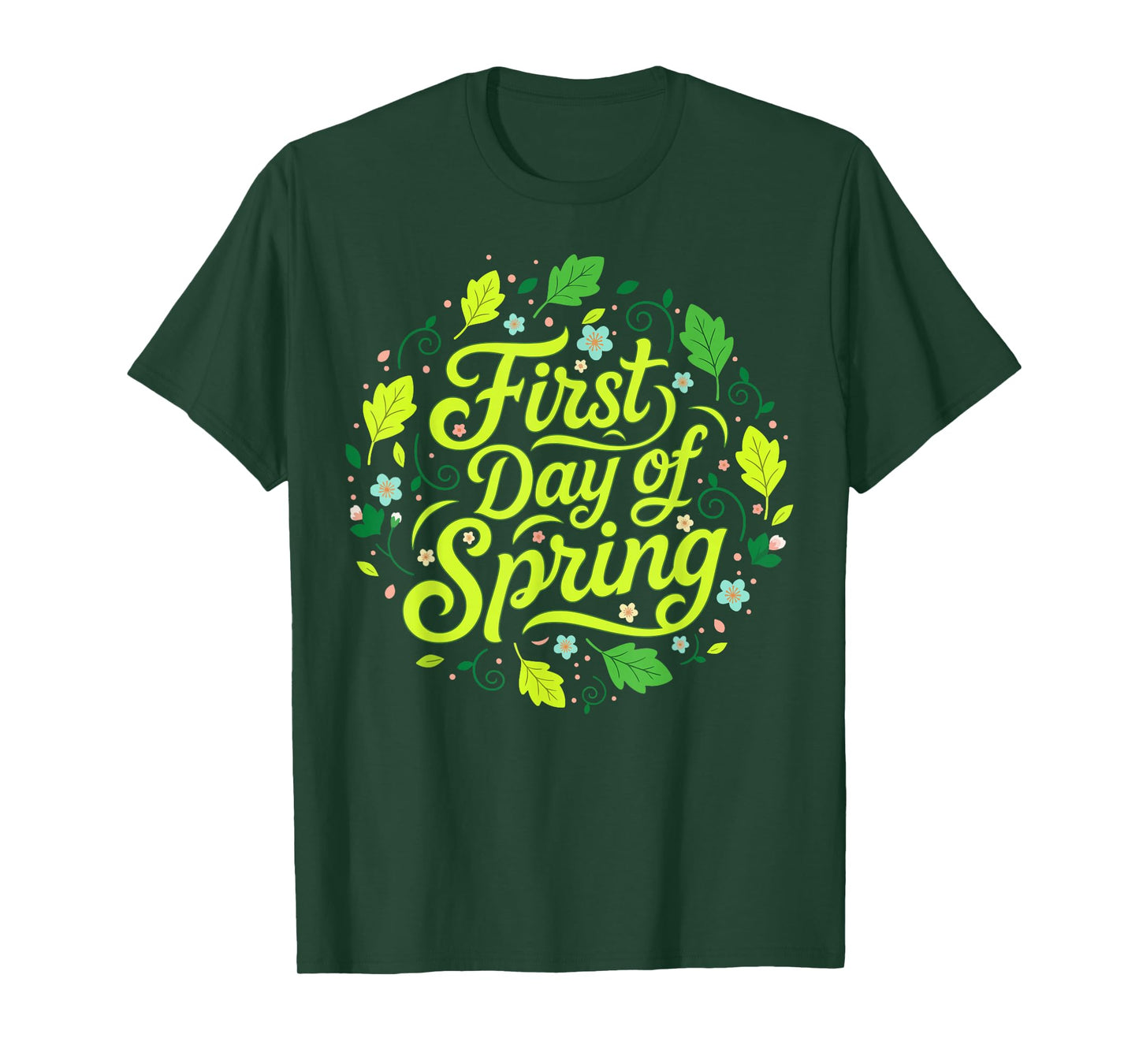 Floral First Day of Spring Earth Day Hello Spring Flowers T-Shirt
