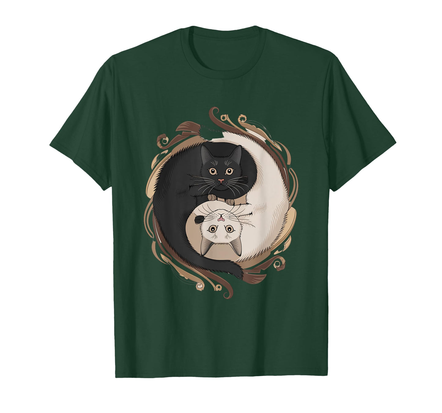 Yin Yang Cats with Decorative Elements T-Shirt