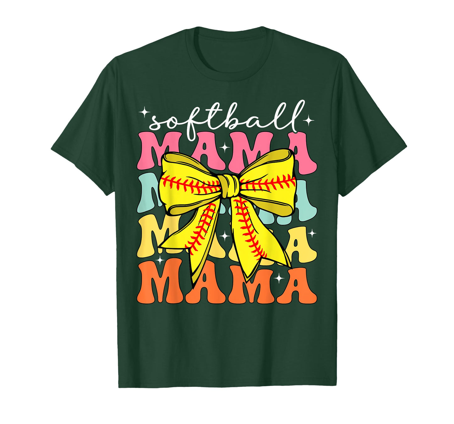 Softball Mama Coquette Bow Softball Mom Mothers Day Game day T-Shirt