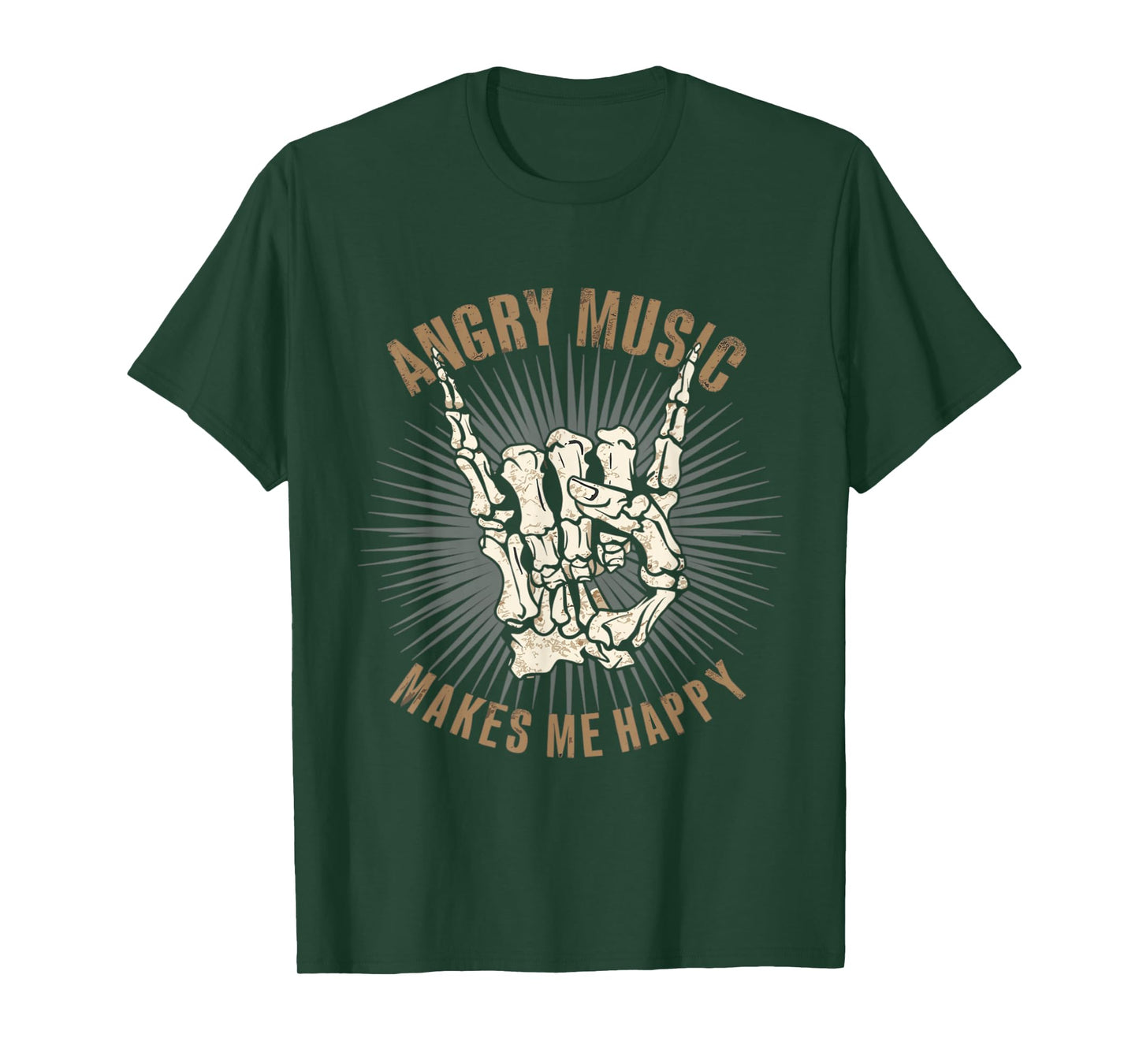 Funny Rockn Roll Saying Angry Music Makes Me Happy Metalhead T-Shirt