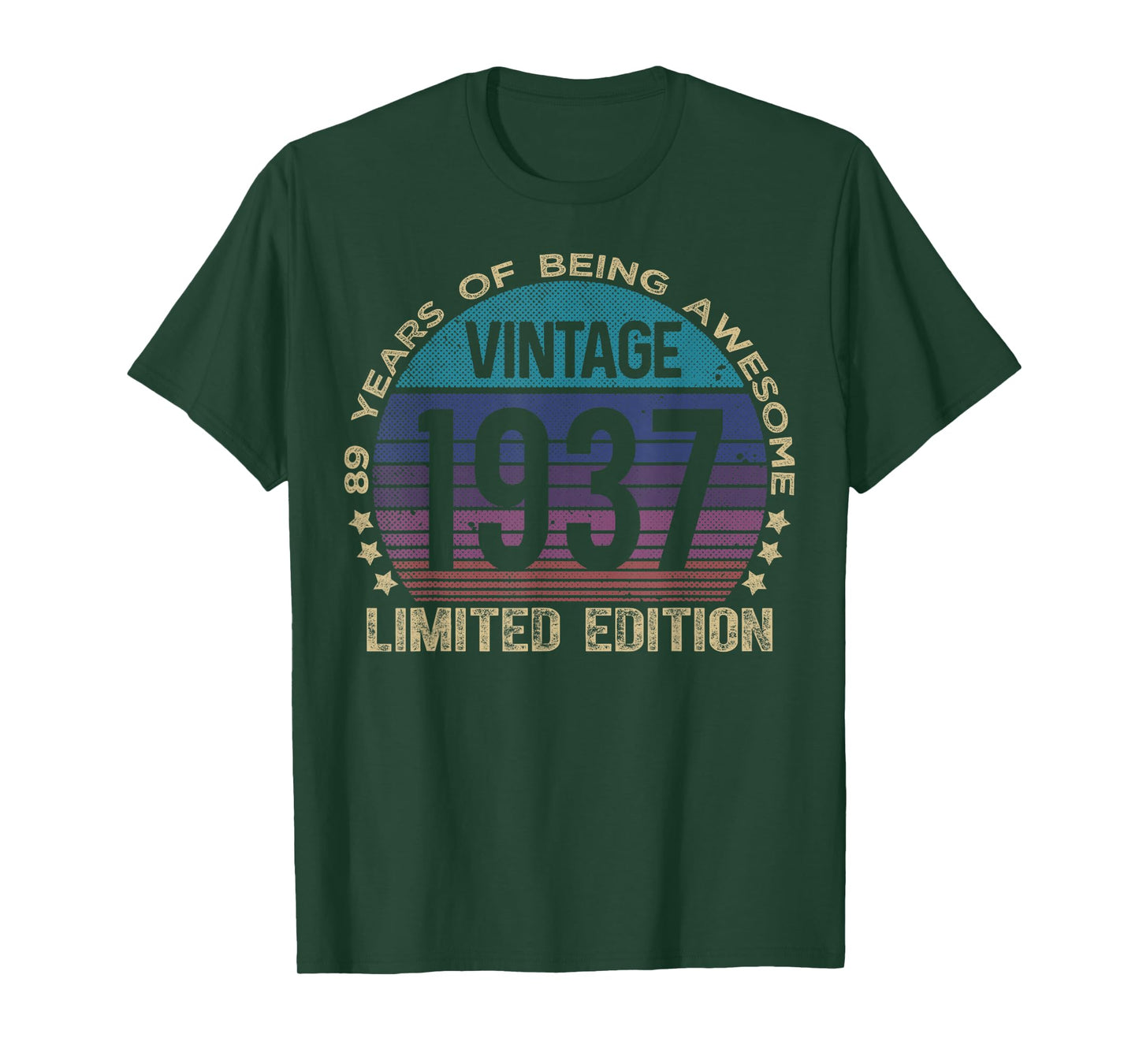 89 Year Old Gifts Vintage 1937 Limited Edition 89th Birthday T-Shirt