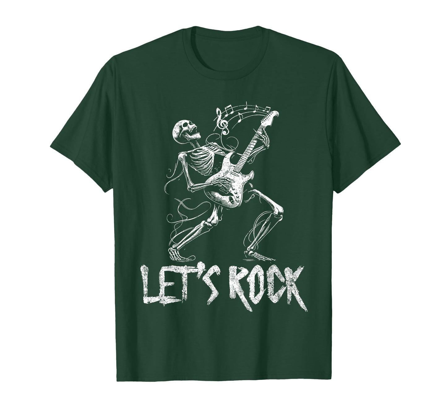 Let's Rock Rock N Roll Funny Skull Guitar Father's Day T-Shirt
