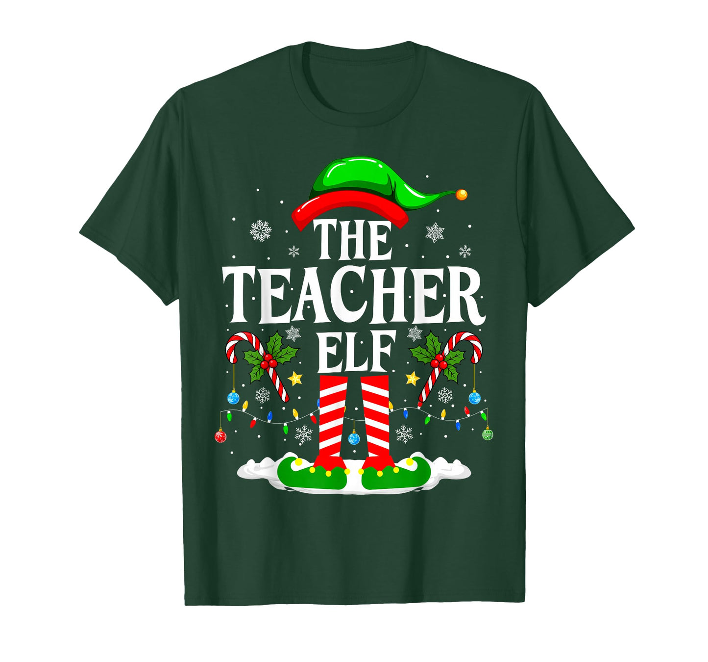 The Teacher Elf Funny Xmas Teachers Christmas Teacher Elf T-Shirt