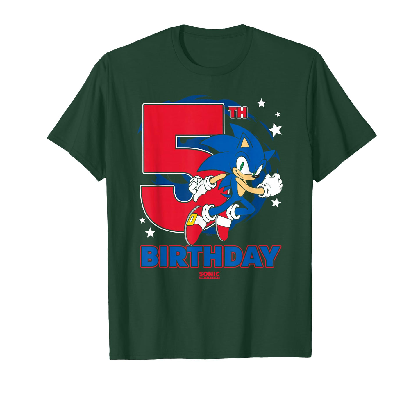 Sonic The Hedgehog 5th Birthday Epic Sonic Big Chest Logo T-Shirt