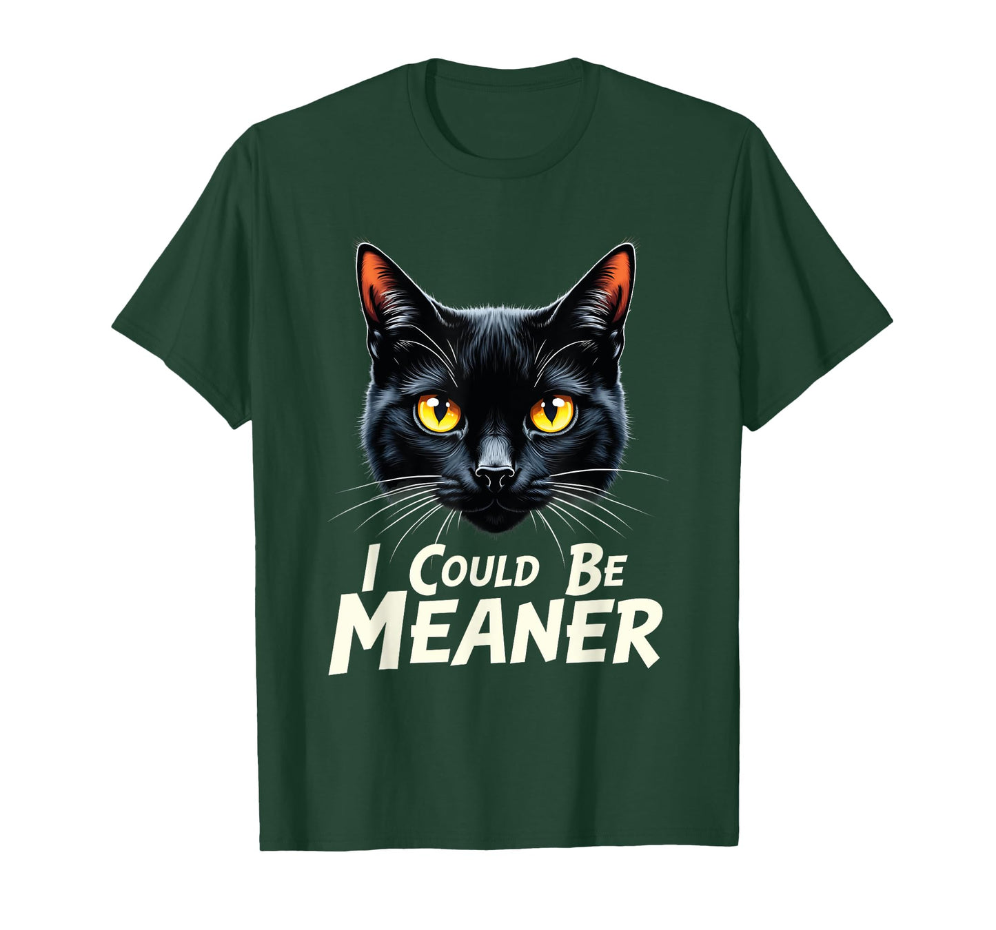 cat i could be meaner Black Cat Yellow Eyes Cat Meme women T-Shirt
