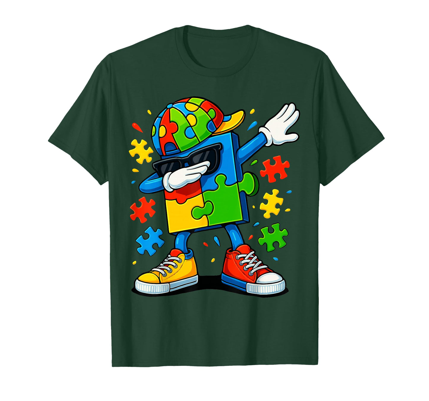 Dabbing Puzzle Autism Awareness T-Shirt