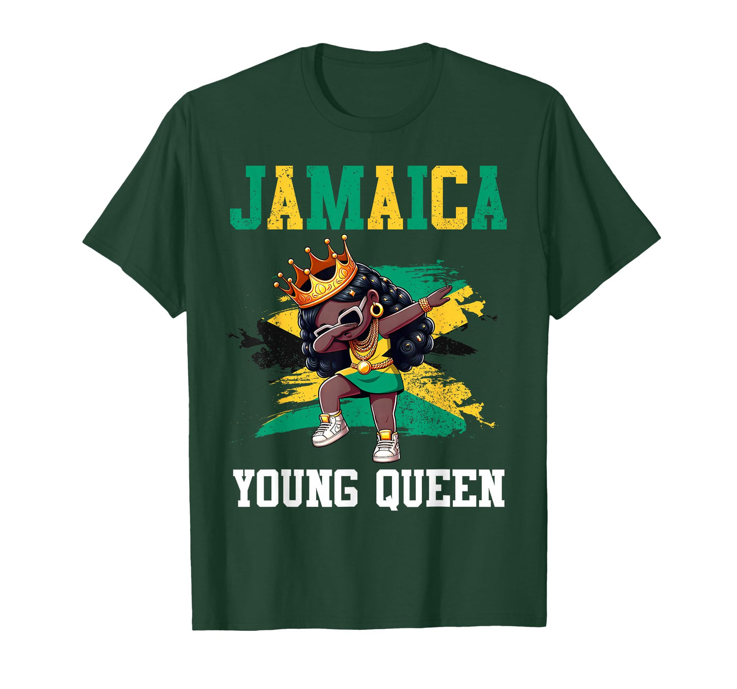 Jamaica Young Queen Jamaican Girl Proud Jamaican Flag T-Shirt