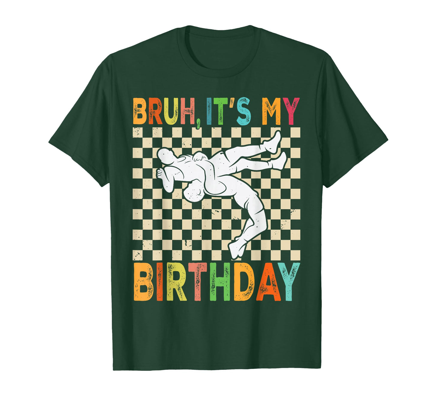 Kids Bruh It's My Birthday Wrestling Theme Wrestler Birthday T-Shirt