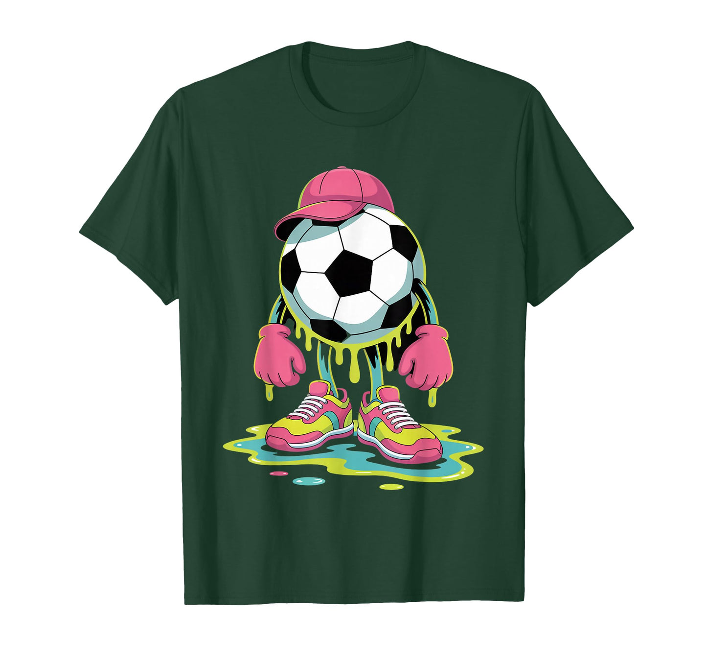 Soccer Ice Cream Drip Men Women Game Soccer Drip T-Shirt