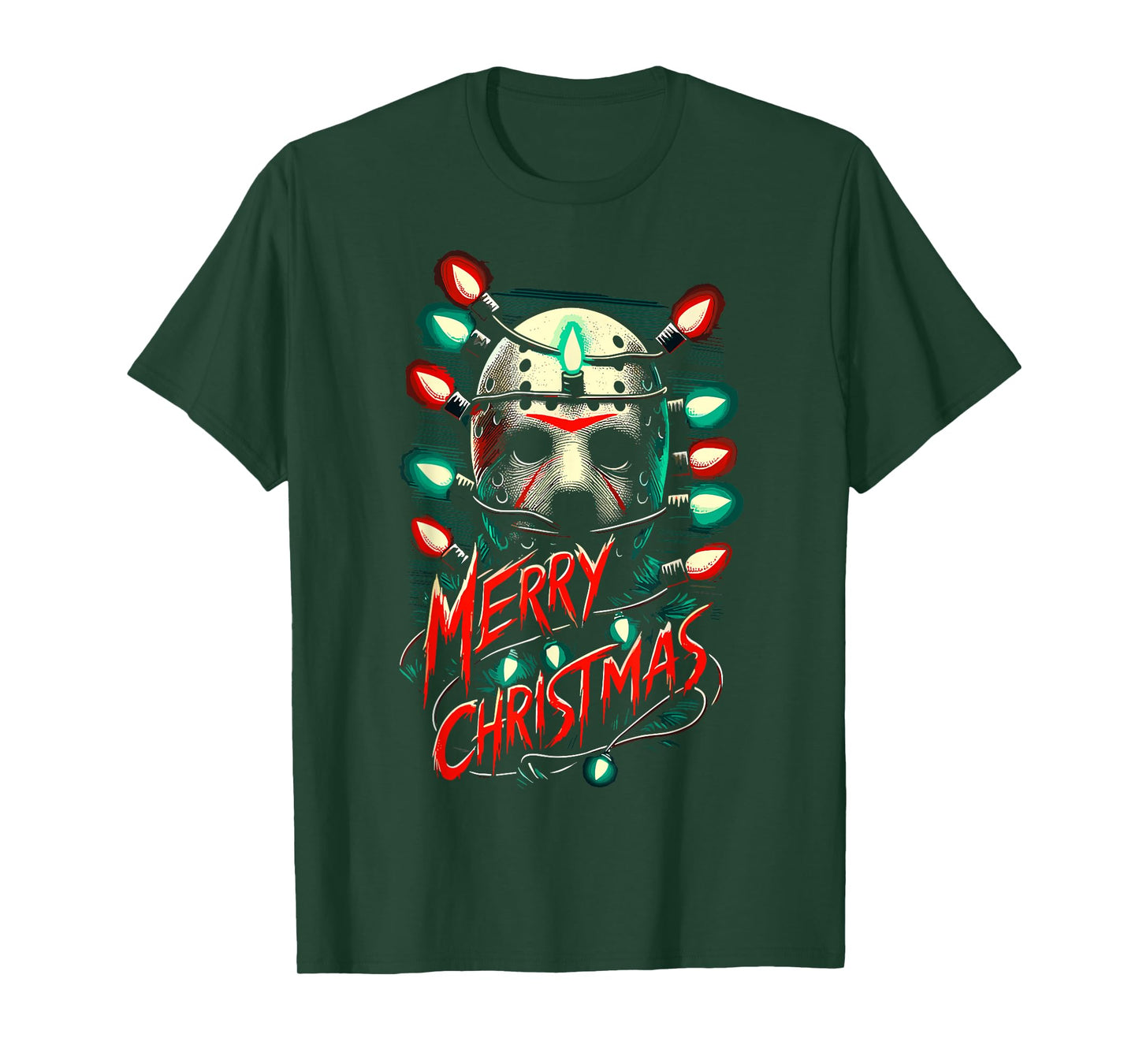 Merry Christmas Festive Slasher Candy Cane Menace T-Shirt