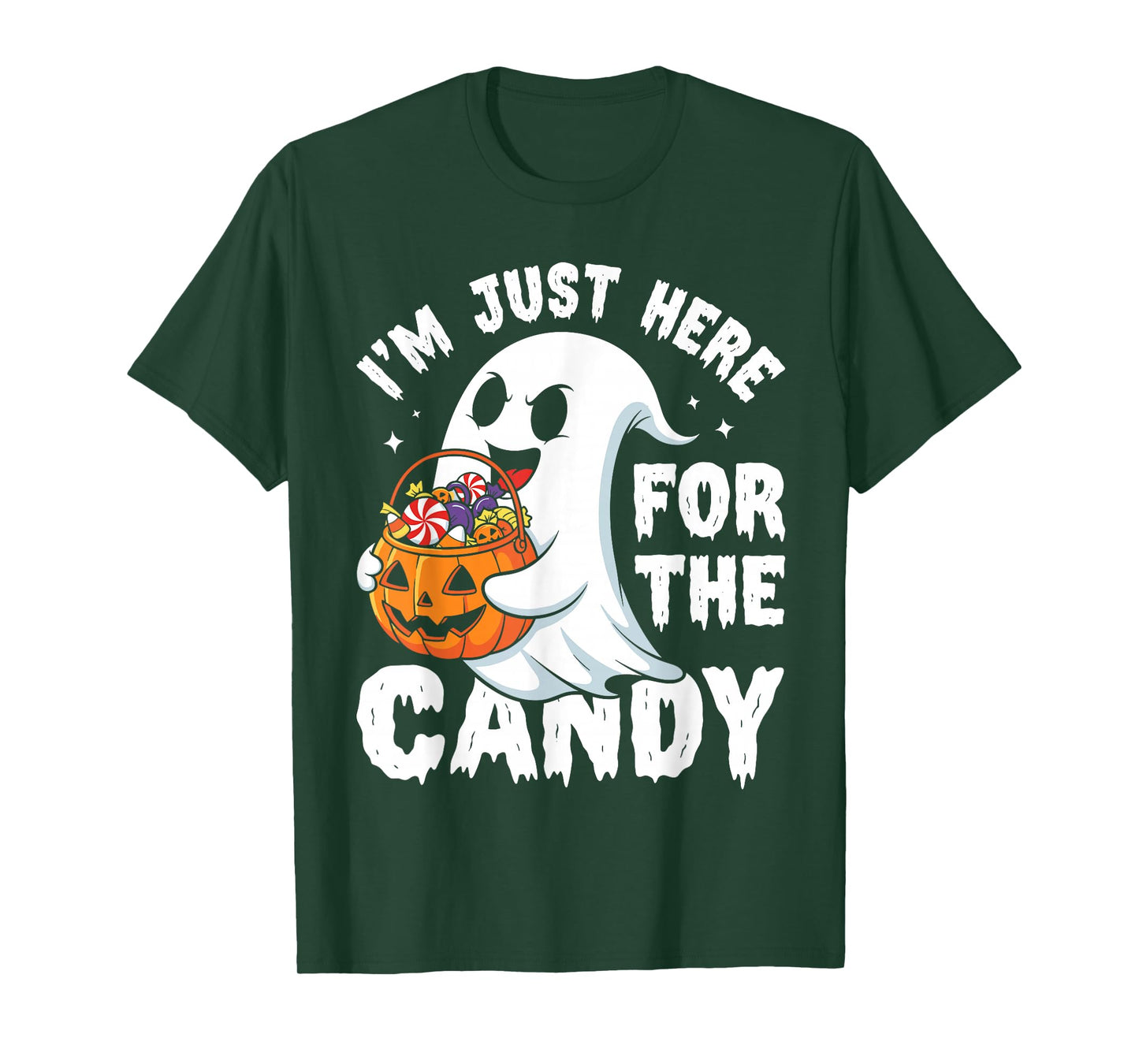 I'm Just Here for The Candy Halloween Pun Lollipop T-Shirt