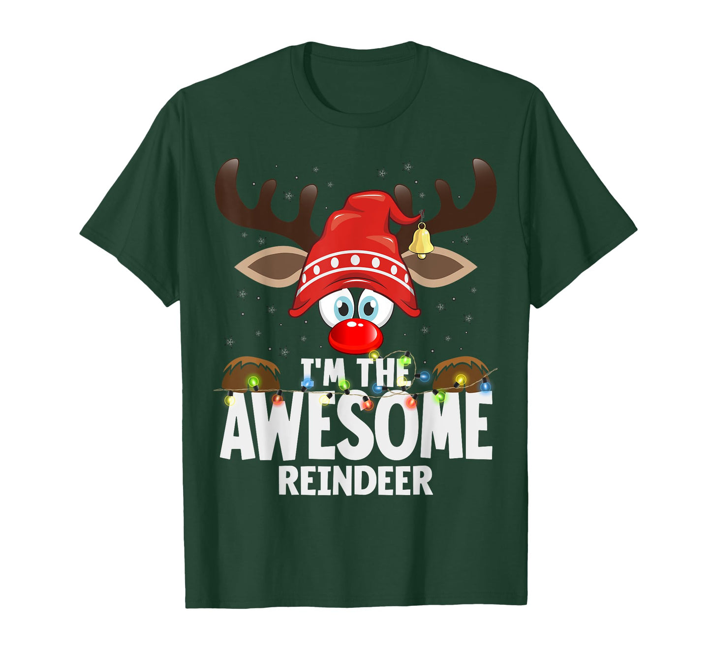 99 Gifts Matching Christmas Reindeer T-Shirt - Unisex-Adults, Black, Small, Short Sleeve
