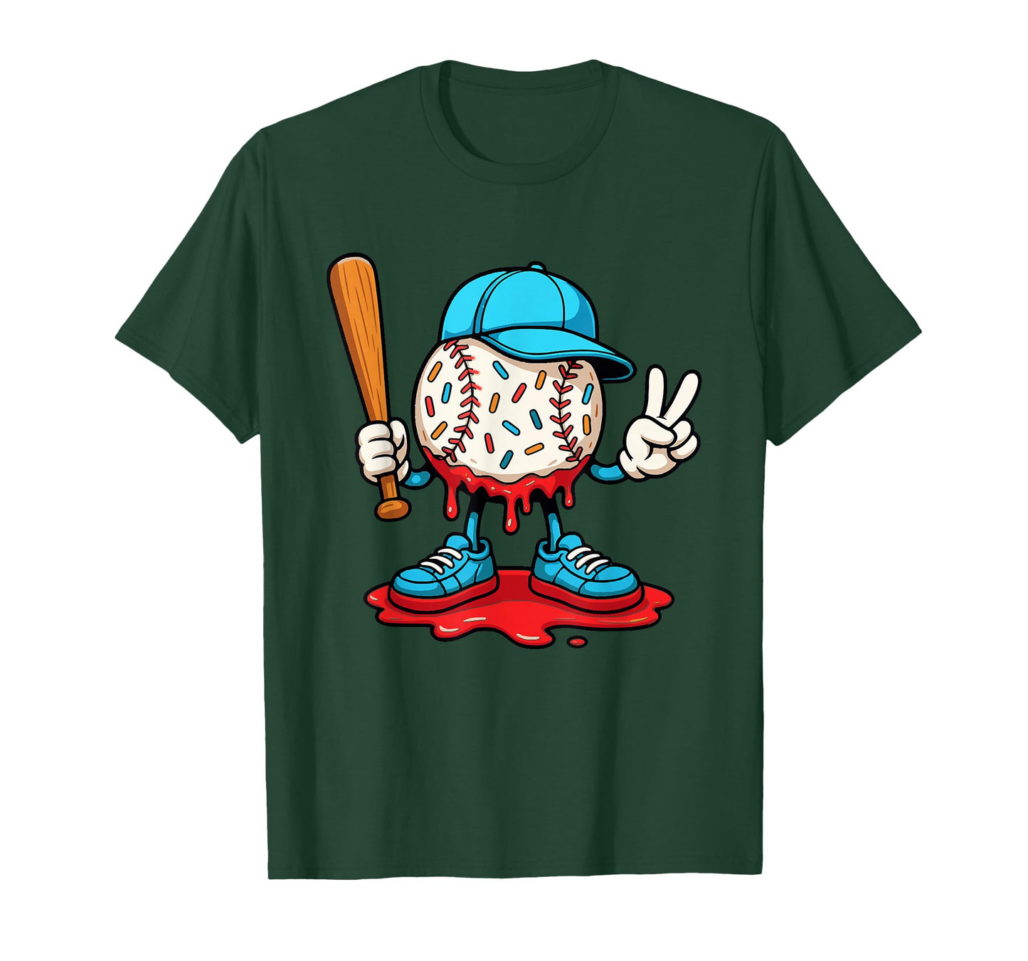 Baseball Drip for Boys Ice Cream Drip Baseball T-Shirt
