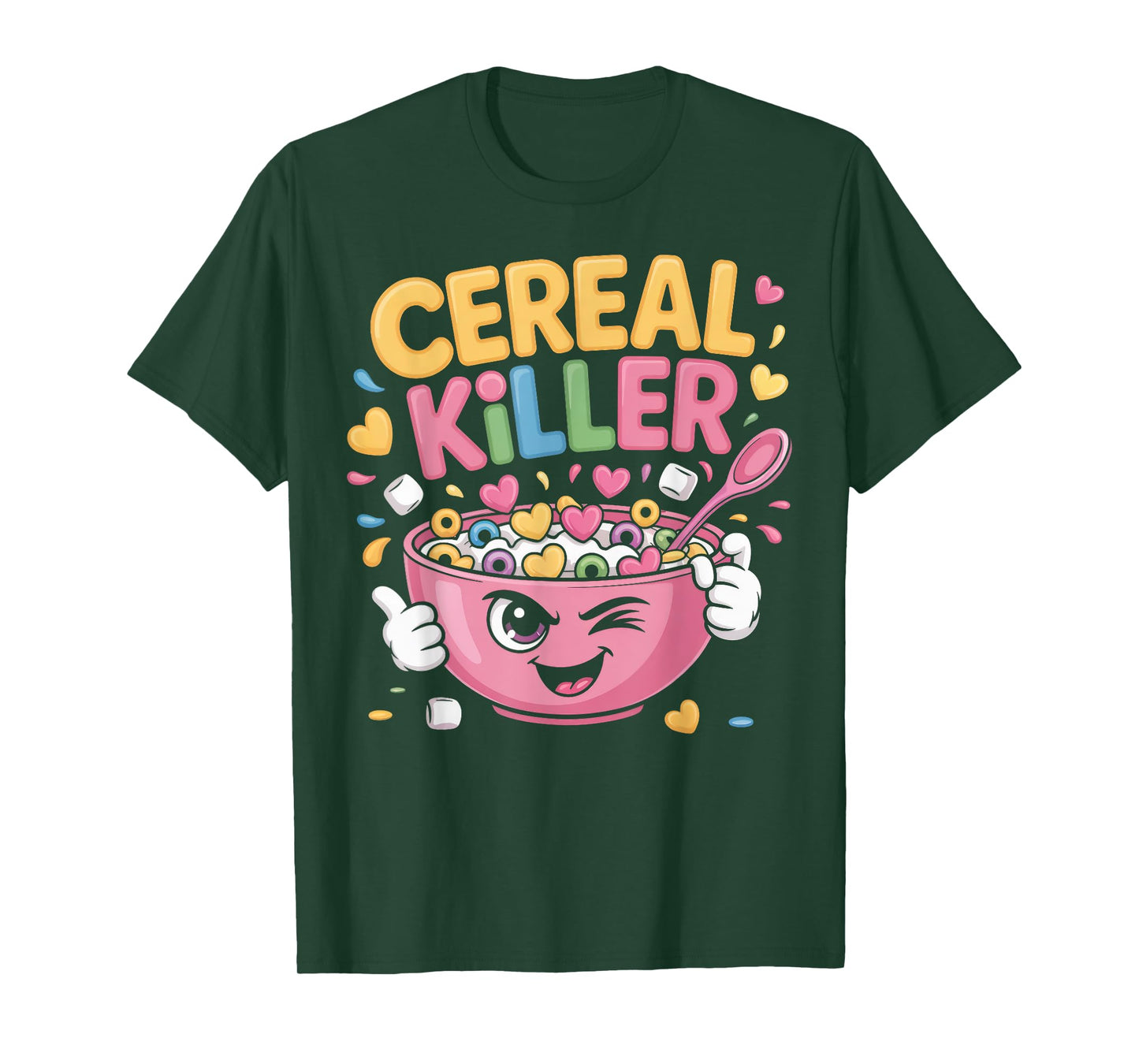 Cereal Killer Cartoon Bowl Funny Breakfast T-Shirt