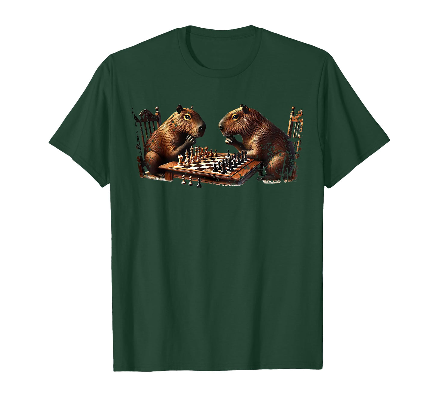 Capybara Playing Chess Rodent For Costume Chess Lover T-Shirt