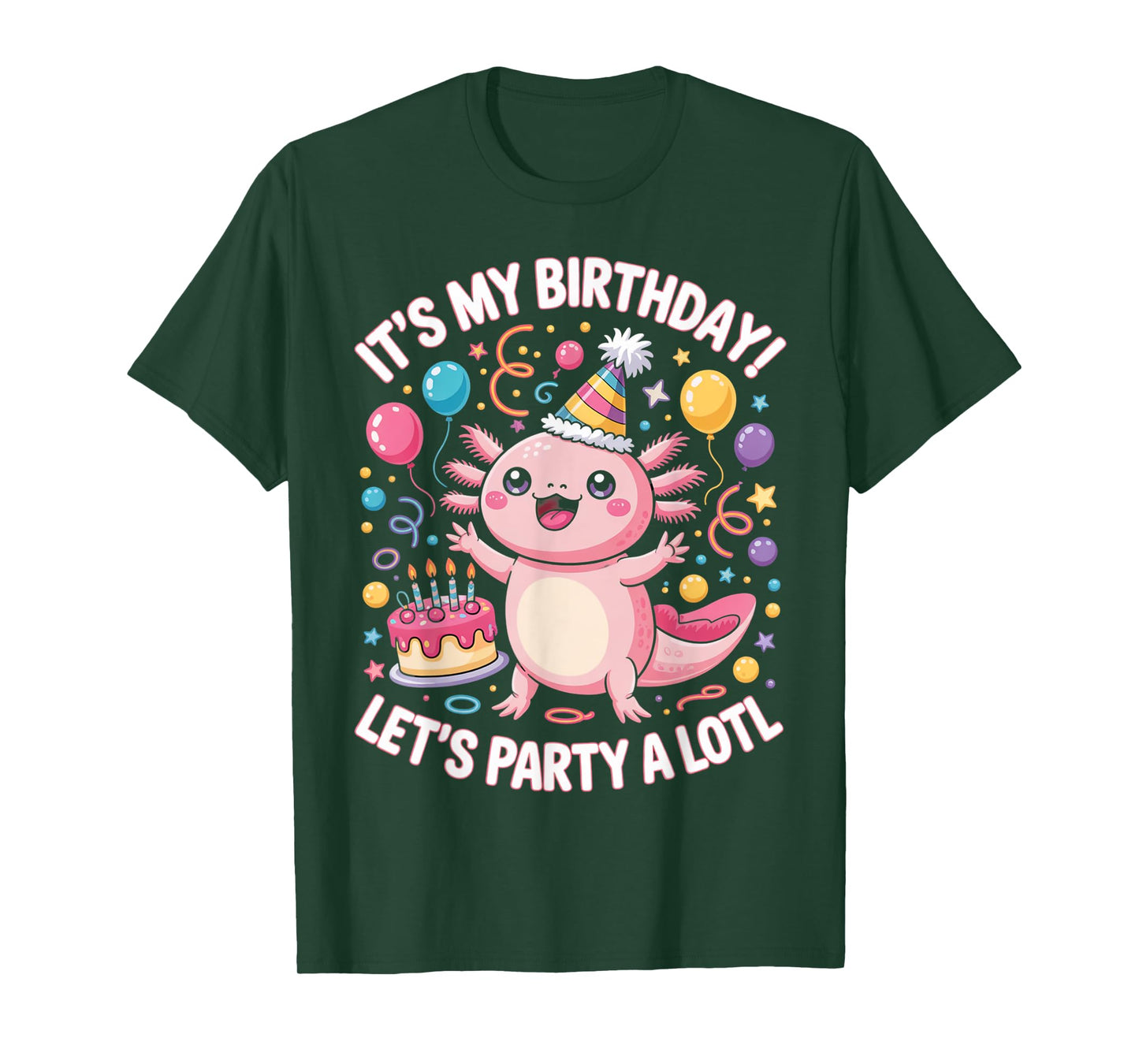 Cute Axolotl Birthday Party for Kids & Adults T-Shirt